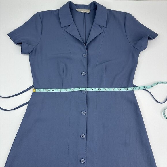 Everlane‎ Women's Dusty Blue The Japanese GoWeave Notch Shirt Dress 0/C34.75 - Picture 8 of 13